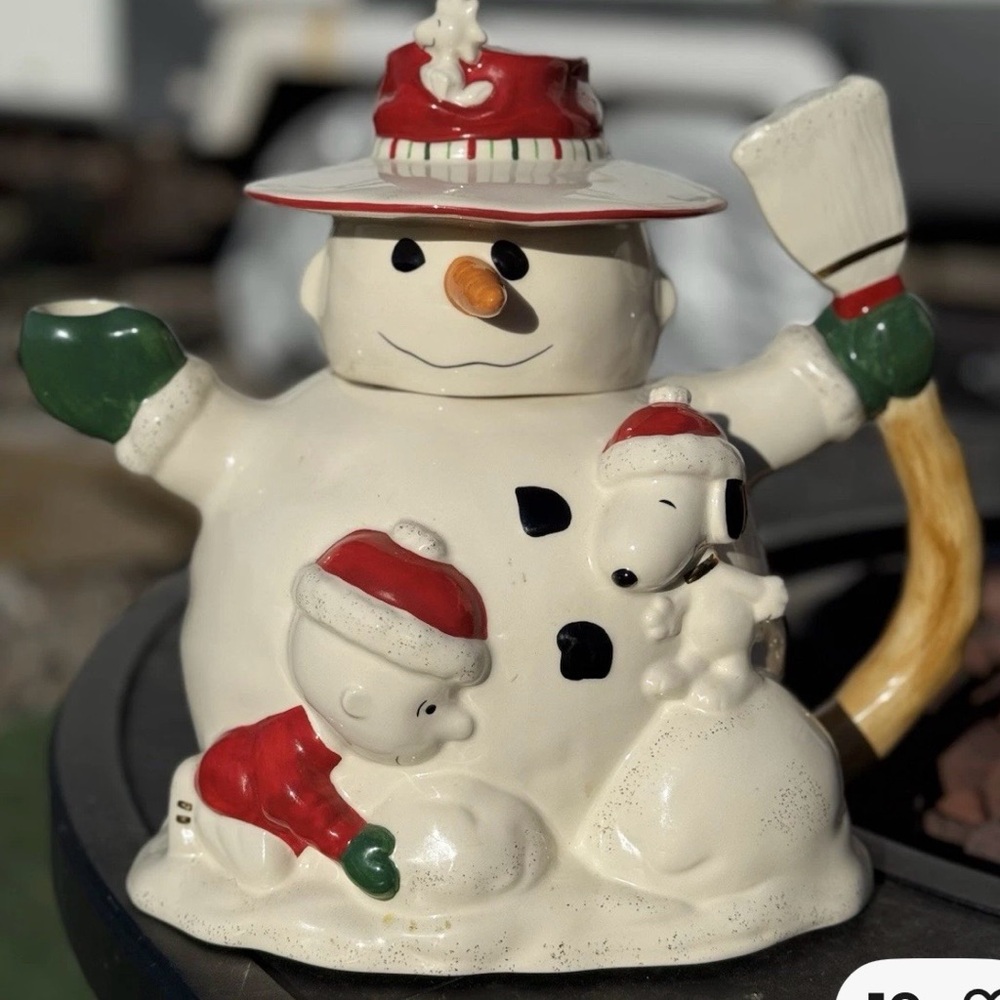 Lenox Snowman Figurine with Red and Green Details